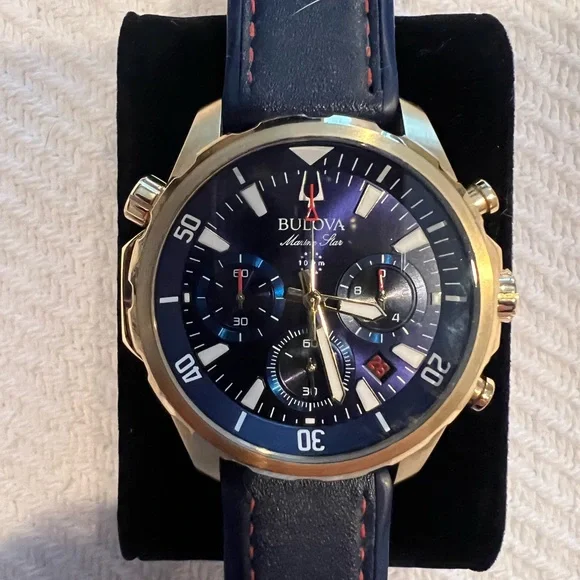 Bulova Marine Star Navy and Gold Chronograph